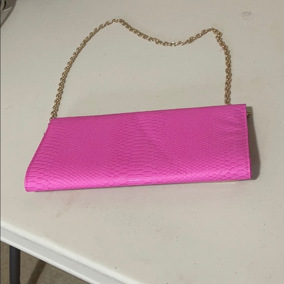 Bright pink crossbody long clutch - Picture 3 of 8